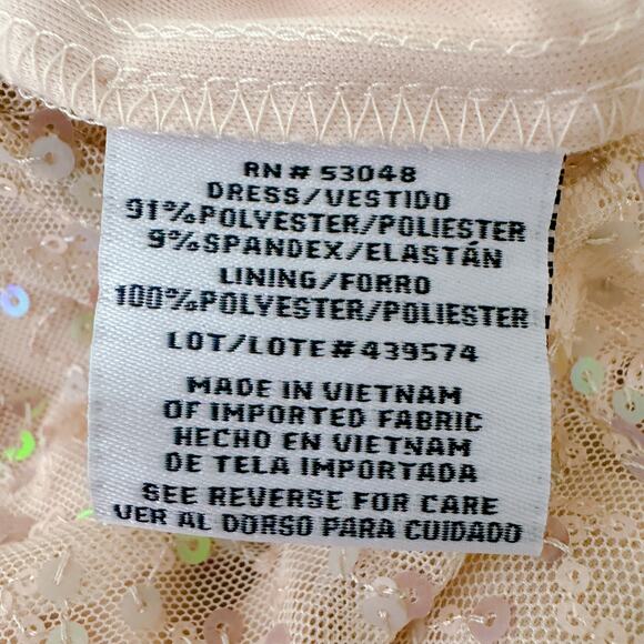 Nightway Sequin Scoop Neck Gown Maxi Dress Sheer Prom Gatsby Champagne Sz 8 NWT - Picture 10 of 13